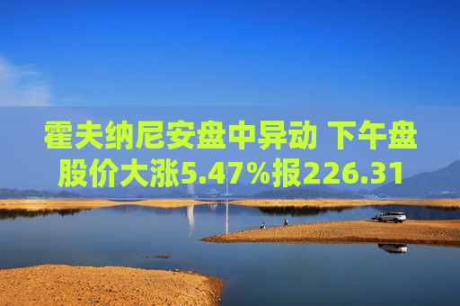 霍夫纳尼安盘中异动 下午盘股价大涨5.47%报226.31美元