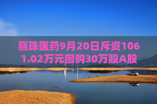 丽珠医药9月20日斥资1061.02万元回购30万股A股