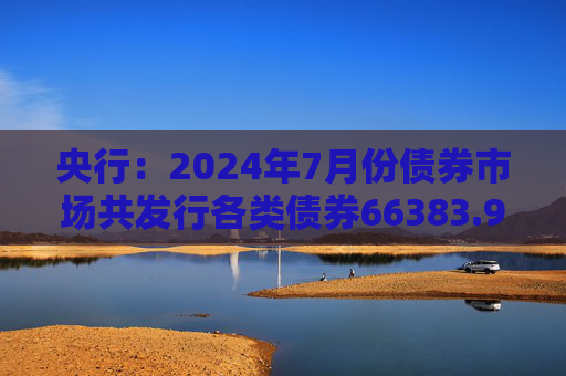 央行：2024年7月份债券市场共发行各类债券66383.9亿