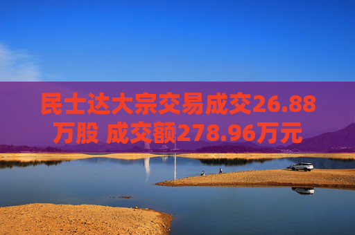 民士达大宗交易成交26.88万股 成交额278.96万元